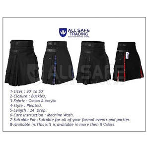 กระโปรงสั้นสก็อตไฮบริดสำหรับผู้ชายสีดำขาวทูโทนผ้าฝ้ายลายตารางสก็อตกระเป๋าข้างชุดลำลองสไตล์ยุโรป - Product Image 6