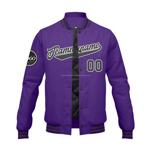 Veste universitaire en laine personnalisée en gros avec logo brodé col montant manche en cuir pour les écoles et les équipes sportives MCACVJ15 - Product Image 2