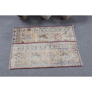 พรมตุรกีโบราณขนาดเล็ก 2.1x2.8 ฟุต สีขาวแดง พรมขนสัตว์แบบตะวันออก - Product Image 3