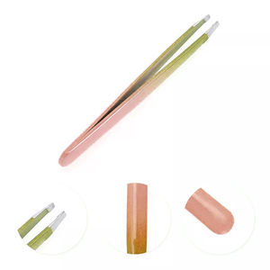 Top Quality <b>Eyebrow</b> <b>Tweezers</b> Paper Coated Simple Non Slip Grip <b>Eyebrow</b> Extension <b>Tweezers</b> With Slanted Tip - Product Image 6