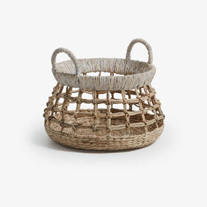 Panier naturel durable paniers jonc de mer jacinthe d'eau panier de jute organisation domestique faire la maison vêtements organisateur - Product Image 4