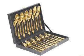 Bajo MOQ Logotipo personalizado Latón Oro Rosa Tenedor Cuchillo Cuchara 24 piezas Juego de cubiertos Acero inoxidable Hotel de lujo Los mejores cubiertos con caja de regalo - Product Image 2