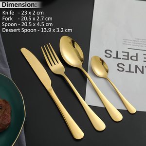 ชุดมีดส้อมสองช้อนทองชุดเครื่องใช้บนโต๊ะอาหารสำหรับงานแต่งงานของราชวงศ์เครื่องใช้บนโต๊ะอาหารชุดเครื่องใช้บนโต๊ะอาหารส่วนบุคคล - Product Image 3