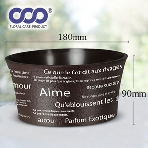 Pot de fleurs rond pour intérieur et extérieur, en polypropylène, pot de fleurs en talc, plantes, deux couleurs, blanc, marron - Product Image 5