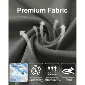 Camiseta atlética de manga larga con cuello redondo para hombre, camisetas de entrenamiento de gimnasio de microfibra, material de poliéster/algodón - Product Image 5