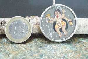 925 Argent Seigneur Kali Pendentif Verre Peint À La Main Argent Encadré Pendentif Designer Argent Pendentif - Product Image 6