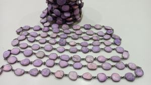 Alta calidad 12-15mm fosfosiderita Natural púrpura Briolette forma libre bisel conector cadena piedra Material por pie joyería - Product Image 4