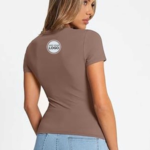 Camiseta Deportiva Corta para Mujer, TriBlend, Manga Corta, para Yoga, Running, Gimnasio, Casual, Corte Holgado - Product Image 5