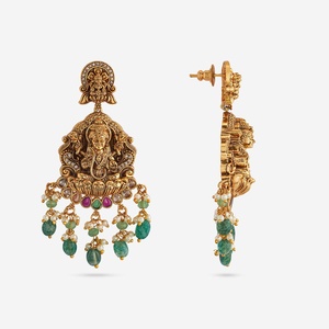 Antique Vintage Short <b>Necklace</b> 191667 Gold Plated Zinc Alloy <b>Ruby</b>-Green Zircon Beads Wedding Gift Women's Fine Jewelry Set - Product Image 6