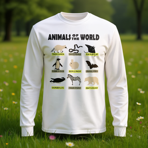 Camiseta de Manga Larga con Diseño Promocional Elegante de Animales Lindos del Mundo - Product Image 3