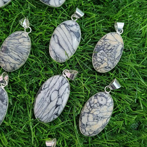 Top Qualité Pinolith Gemstone Pendentif Naturel Meilleur Designer Pinolith Gemstone Pendentif Métal Gemstone Pendentif Cabochon - Product Image 2