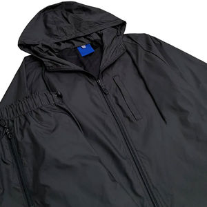 Veste coupe-vent à capuche d'hiver de haute qualité, imprimé, blanc et bleu, patchwork, ensemble de survêtement personnalisé pour homme, réversible - Product Image 2