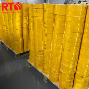 Honeycomb PVC Material Reflexivo Adesivo Temporário Aviso de Segurança Refletir Adesivo 5cm x 25m Amarelo Fita Reflectiva para Caminhão - Product Image 5