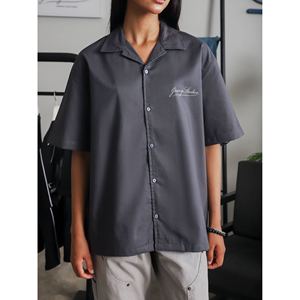 Camisa de Algodón Popelín Cubano Gris Clásica Casual para Hombre, Cuello con Botones, Antiarrugas, Talla 6XL, Paquete Individual Incluido - Product Image 2
