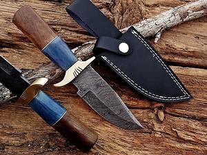 Couteau Skinner en acier Damas personnalisé fait à la main avec une belle gaine en cuir prise en charge OEM - Product Image 4