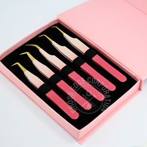 Pinzas Profesionales para Extensión de Pestañas de 45 Puntas, Agarre Nano, Acero Inoxidable, Duraderas, Antideslizantes, Precisión, Antiestáticas - Product Image 1