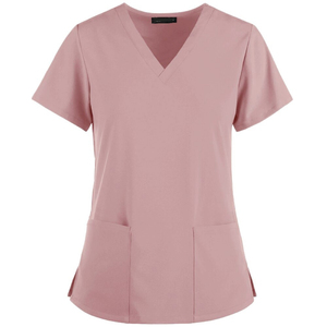 Camiseta de Manga Corta con Cuello en V de Alta Calidad para Mujer, Uniforme de Trabajo de Verano, Uniforme de Enfermera, Uso Hospitalario, Unisex, para Médicos y Pacientes - Product Image 2