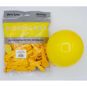 Palloncini in Lattice Party Love 12Cm Colore Giallo Limone 100 Pezzi in Sacchetto Decorazioni per Feste - Product Image 1