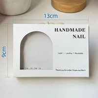 Logo personnalisé possible pour les bijoux d'ongles prêts à l'emploi emballage boîte-cadeau boîte de papier de tiroir d'art d'ongle transparente pour les commandes en gros