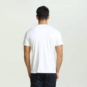 Calidad Premium 95 algodón 5 Spandex dobladillo curvo deportes camiseta hombres gimnasio Fitness camiseta - Product Image 2