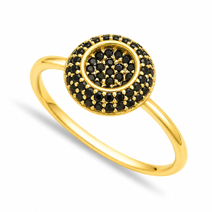 Minimalist Double Round Design Black CZ Stone Handcrafted Wholesale 925 Sterling Silver Jewelry <b>Ring</b> - Product Image 3