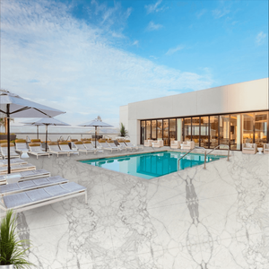 Estatuario italiano, azulejo de losa de mármol blanco, diseño moderno, acabado pulido de calcita natural para baños, cocinas, villas, 1 año - Product Image 2