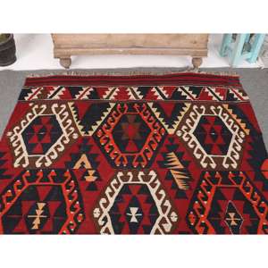 Alfombra Turca Vintage de 4.8x6.7 pies, Alfombra de Lana con Diseño de Plantas y Árboles en Rojo Marrón - Product Image 3