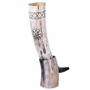Viking Drinking Horn <b>Mug</b> Food Safe Genuine <b>Ceramic</b> Cup Leather Holder Weddings Hotel Party Use Inspired Indian Culture HF crafts - Product Image 1