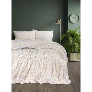 Housse de couette en flanelle de boîte en coton bleu à double toit Accessoire de literie élégant et élégant - Product Image 1