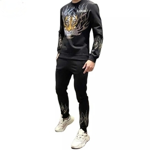 SALAMIN, nuevos deportes de invierno para hombre, ropa de entrenamiento para trotar, chándales con capucha de estilo único, diamantes de imitación, colores invertidos sólidos - Product Image 5