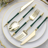 Ensemble de couverts en or écologiques de qualité supérieure, 5 pièces, design élégant, réutilisables pour les hôtels de luxe, la restauration et les fêtes, prix raisonnable