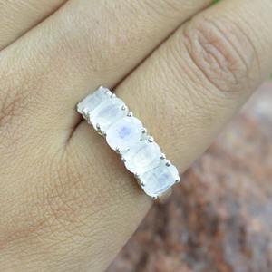 Boho Style classique bague bijoux pour femmes bijoux en argent 925 en argent Sterling pierre de lune pierres précieuses à la main bague cadeau pour l'amour - Product Image 2