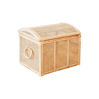 Coffre de rangement unique en rotin de style bohème, boîte à jouets, panier de pique-nique tissé, vêtements de maison