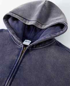 Cropped Men Vintage Hoodie Embroidery 500gsm Heavyweight Distressed <b>Applique</b> <b>Patch</b> Stone Acid Wash Hoodie spider hoodie - Product Image 3