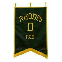 Bannières de station de l'ordre de Malte Regalia maçonnique (B-L-D-R-A) ensemble brodé de 5 nouvelles bannières de maçon de broderie personnalisées
