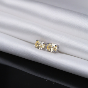 Citrine CZ Pierre 5x7mm Baguette Rectangle Boucles D'oreilles Turc Fabriqué À La Main En Gros 925 Bijoux En Argent Sterling - Product Image 4