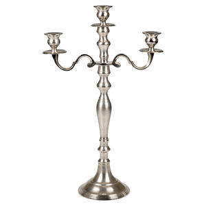 Candélabre vintage argenté en aluminium à 5 bras grand bougeoir artisanat décorations de table de mariage taille personnalisable fait à la main - Product Image 2