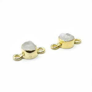 ตัวเชื่อมหินมูนสโตนแบบดิบขนาด6-8มม. คริสตัลอัญมณีธรรมชาติลิงก์เครื่องประดับ birthstone BAIL Link - Product Image 3