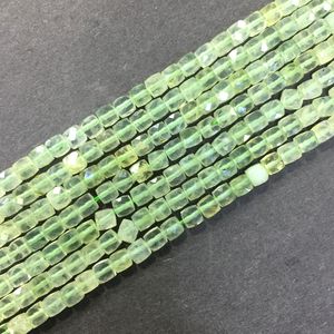 Natural Green Prehnite Faceted Cube Loose Gemstone <b>Beads</b> 6mm 8mm Prehnite Healing <b>Crystal</b> <b>Bead</b> Strands Jewelry Necklace Making - Product Image 4