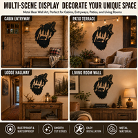 Décoration murale en métal en acier inoxydable motif Ours brun, découpée au laser, art suspendu pour la faune, décoration rustique pour cabane et chalet, vente en gros d'usine, OEM