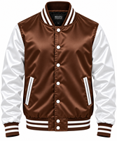 Veste bomber en satin personnalisée de haute qualité, veste de sport décontractée streetwear personnalisée, veste varsity pour homme en tissu satiné, veste letterman.