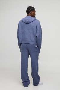 Survêtement pour femmes d'hiver, surdimensionné, uni, respirant, 100% coton, impression de logo personnalisée disponible, vêtements de rue, 2 pièces - Product Image 2