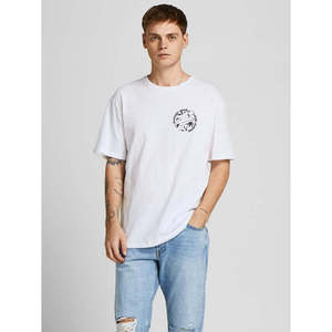 T-Shirt da Uomo <span class=keywords><strong>Jack</strong></span> <span class=keywords><strong>Jones</strong></span> 100% Cotone Organico JJChiller Paradise Bianco Tinta Unita Taglia X-Large 240 Grammi Jersey Magliette Stampate - Product Image 1