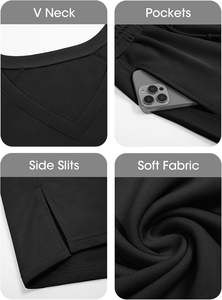 Femmes 2 pièces salon ensemble été tenues 3/4 manches col en V hauts surdimensionné jambe large pantalons longs entraînement survêtement ensembles - Product Image 5