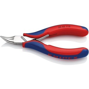 For KNIPEX Electronics Gripping <b>Pliers</b> 115 mm Overall Length Flat Round Jaws Shape 4 Multi-Component Handles - Product Image 1