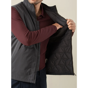 Gilet d'hiver matelassé à fermeture éclair, respirant, style formel, 100% polyester, vêtement d'extérieur - Product Image 5