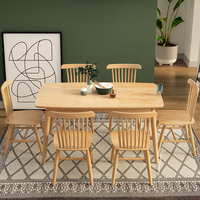 Ensemble de table et chaises en bois massif, meubles de salle à manger, table pour salon
