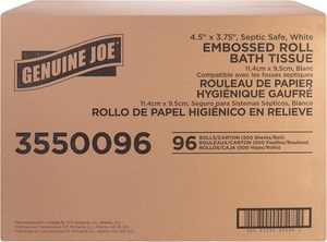 Papier toilette standard Joe authentique, blanc, 2 plis, 500 feuilles/rouleau, 96 rouleaux/carton (GJO3550096) - Product Image 6