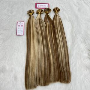 Extensiones de cabello humano natural vietnamita al por mayor, queratina doblemente estirada, cutícula completa alineada, onda natural plana recta - Product Image 1