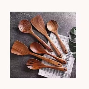 Cuchara de madera y resina Servidor de ensalada Artesanía Resina epoxi Mango Rosa 2 piezas Cuchara de cubiertos - Product Image 5